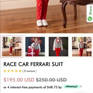 Race Car Ferrari suit from Itty Bitty Toes